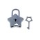 Tighall 2PCS Metal Mini Decorative Padlock Silver Cute Star Lock with Star Key for Luggage Cabinet Handbag Diary Book
