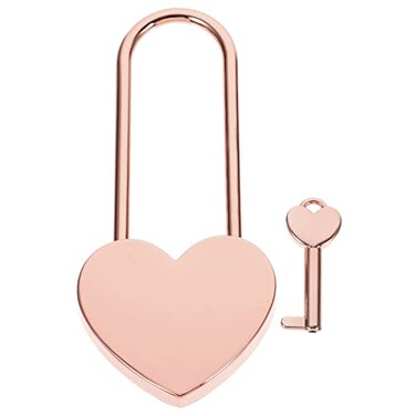 Uonlytech Heart Shaped Padlock with Key Small Lock for Jewelry Box Diary Backpack Suitcase Travel Accessory Compact Lightweight Security