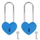 VeYocilk 2 PCS Love Lock Heart PadlockBlue Heart Wish Lock with Key for Lovers WeddingValentines DayAnniversaryTravelwith Key