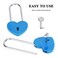VeYocilk 2 PCS Love Lock Heart PadlockBlue Heart Wish Lock with Key for Lovers WeddingValentines DayAnniversaryTravelwith Key
