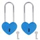 VeYocilk 2 PCS Love Lock Heart PadlockBlue Heart Wish Lock with Key for Lovers WeddingValentines DayAnniversaryTravelwith Key