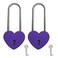 VeYocilk Love Lock2pcs 35 Rubber Paint Purple Heart Sharped Padlock for Bridge Anniversary Travel Giftwith Key