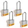 VIUIOE 4Pcs Laminated Padlocks with Same Key for Door Luggage Gate Storage Fence Cabinet Garage Shed Latch Weather Resistant