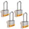 VIUIOE 4Pcs Laminated Padlocks with Same Key for Door Luggage Gate Storage Fence Cabinet Garage Shed Latch Weather Resistant