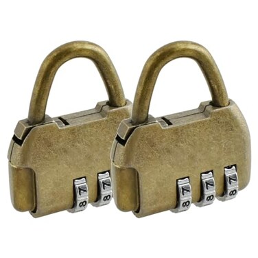 SDTC Tech 2Pack Mini Antique Password Padlock Retro Vintage Style Handbag Shape Bronze Locks