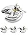 QWORK Keyed Alike Disc Padlock 4 Pack Stainless Steel Discus Lock with 38Inch Shackle 234 in Wide for Garages Fence Sheds and Storage Unit
