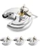 QWORK Keyed Alike Disc Padlock 4 Pack Stainless Steel Discus Lock with 38Inch Shackle 234 in Wide for Garages Fence Sheds and Storage Unit