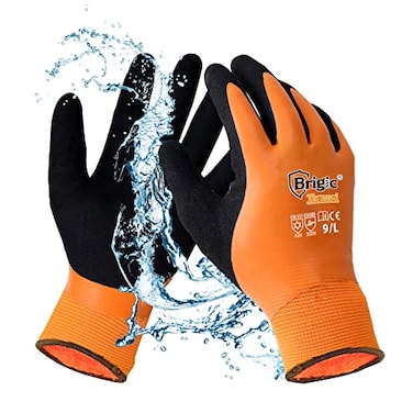 Brigic Winter Work Gloves for Men Waterproof Work Gloves for Cold Weather Insulated Freezer Gloves Keep Working at 032 1 Large