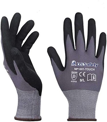 DS Safety Work Gloves Spandex Liner Nitrile Coated Work Gloves NP1001 MediumPack of 3 3 Pairs
