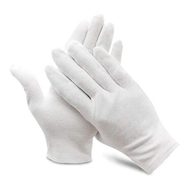 Kids Help 6 Pairs Soft White Cotton Gloves for Cosmetic Moisturizing Coin Jewelry Inspection Stretchable Lining Glove Size SXL S
