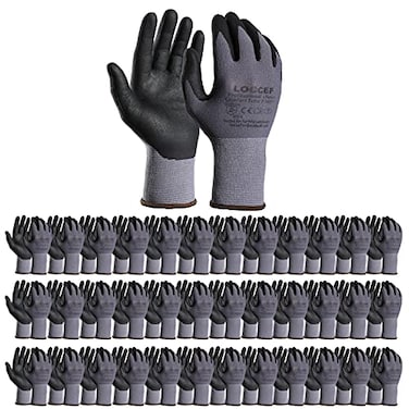 LOCCEF Safety Work Gloves MicroFoam Nitrile Coated36 PairsSeamless Knit Nylon GlovesHome ImprovementMicroFoam Gloves 36 Pairs 10XL
