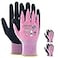 KAYGO Work Gloves for Women KGE19L Eco Friendly Gloves with Breathable Rubber Coated 3 Pairs Small Pink