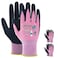 KAYGO Work Gloves for Women KGE19L Eco Friendly Gloves with Breathable Rubber Coated 3 Pairs Small Pink