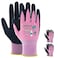 KAYGO Work Gloves for Women KGE19L Eco Friendly Gloves with Breathable Rubber Coated 3 Pairs Small Pink
