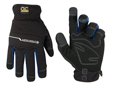 Custom Leathercraft L123L Workright Cold Weather Insulation Flex Grip Work Gloves Shrink Resistant Improved Dexterity Tough Stretchable Excellent Grip Black Large