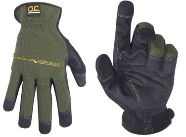 Custom Leathercraft 123M Workright Open Cuff Flex Grip Work Gloves Medium Brown Black