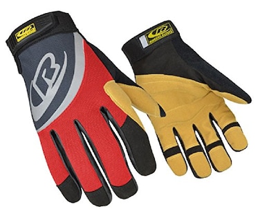 Ansell RINGERS R355 Rope Rescue Synthetic Leather Gloves for Mining Energy Black Yellow Size 10 L Pack of 1