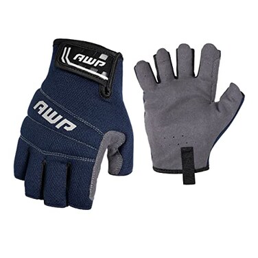 AWP Pro Fingerless Work Gloves for Men And Women FormFitting Performance Design Large