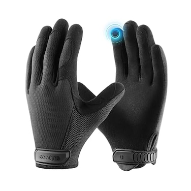 COOLJOB Touchscreen Utility Work Gloves for Men Breathable Cooling Safety Gloves for Camping Gardening Hiking Running and Driving Lightweight and Flexible Black Small