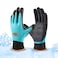 COOLJOB Waterproof Winter Freezer Gloves for Working Gardening Fishing Construction Worker Double Coated Rubber for Warehouse Cold Refrigeration House 1 Pair Small Blue