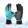COOLJOB Waterproof Winter Freezer Gloves for Working Gardening Fishing Construction Worker Double Coated Rubber for Warehouse Cold Refrigeration House 1 Pair Small Blue