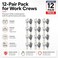 JORESTECH Safety Work Gloves White Polyester Knit with Grey Nitrile Palm Coating EN 388 4121X Pack of 12