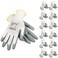 JORESTECH Safety Work Gloves White Polyester Knit with Grey Nitrile Palm Coating EN 388 4121X Pack of 12