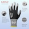 KAYGO Ultra Thin PU Coated Safety Work Gloves 60 Pairs Nylon Knit High Dexterity AntiSlip Breathable Light Duty Gloves for Precision Warehouse DIY Electronics LGray