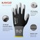 KAYGO Ultra Thin PU Coated Safety Work Gloves 60 Pairs Nylon Knit High Dexterity AntiSlip Breathable Light Duty Gloves for Precision Warehouse DIY Electronics LGray