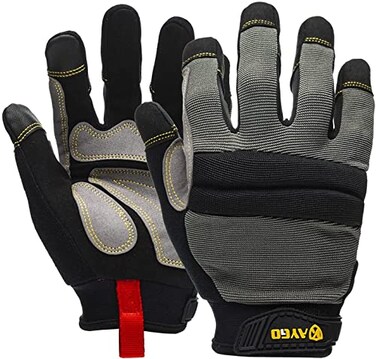 KAYGO Work Gloves For Men KG125M Mechanic Utility Work Gloves for All Purpose Excellent Grip Heavy Duty Improved Dexterity Touch Screen XLarge