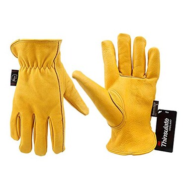 Kim Yuan Winter Warm Work Gloves 3M Thinsulate Lining Perfect for GardeningCuttingConstructionMotorcycle 1 Pair XL YELLOW