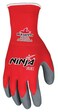 MCR Safety N9680XXL Ninja Flex Work Gloves 15 Gauge Nylon Shell with Latex Coated Palm and Fingertips RedGray 2XLarge 1Pair