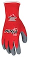 MCR Safety N9680XXL Ninja Flex Work Gloves 15 Gauge Nylon Shell with Latex Coated Palm and Fingertips RedGray 2XLarge 1Pair