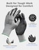 toolant Crinkle Latex Work Gloves Bulk Rubber Coated Safety Work Gloves for Men and Women 12 Pairs for Construction Gardening Warehouse Gray Large