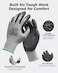 toolant Crinkle Latex Work Gloves Bulk Rubber Coated Safety Work Gloves for Men and Women 12 Pairs for Construction Gardening Warehouse Gray Large