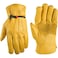 Wells Lamont Leather Work Gloves for Men Heavy Duty Cowhide Abrasion Puncture Resistant Adjustable Wrist Gunn Cut Design Ideal for Ranching Farming Construction Saddletan M