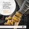 Wells Lamont Leather Work Gloves for Men Heavy Duty Cowhide Abrasion Puncture Resistant Adjustable Wrist Gunn Cut Design Ideal for Ranching Farming Construction Saddletan XXL