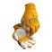 Caiman Genuine Top Cow Grain Leather Velcro RevolutionTM Gloves LargeYellow