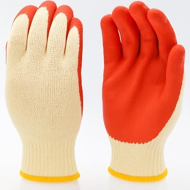 G & G F Products 310610 String Knit Palm Latex Dipped Nitrile Coated Work Gloves For General Purpose 10Pairsper Pack Red Large