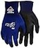 MCR Safety Gloves N9696L Ninja Lite Work Gloves 18 Gauge Blue Nylon Shell Polyurethane PU Coated Palm and Fingertips BlackBlue Large