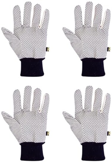 Custom Leathercraft 2006 Cotton Canvas Gloves with Gripper Dots Black
