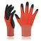 DEX FIT Premium Nylon Work Gloves FN320 Firm Nitrile Grip 3DComfort Stretchy Fit Thin Lightweight Protective Durable Breathable Machine Washable Red 9 L 3 Pairs