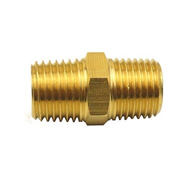HongBoW Hardware 3pcs Brass Pipe Fitting Hex Nipple 14 BSPT x 14 NPT Adapter BSP to NPT Nipple