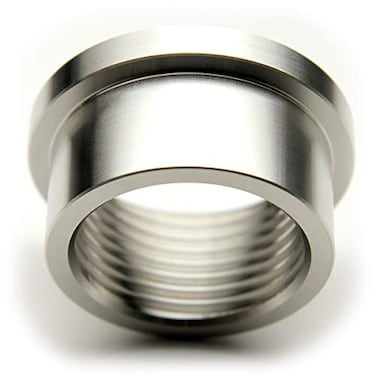 AdaptorMount 1 NPT Female Weld Bung 304 Stainless Steel Stepped Threaded Fitting OD 15 with Thick Top Head Flange OD 17 OneWay Tapered Thread for Custom WeldOn Installs