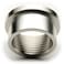 AdaptorMount 1 NPT Female Weld Bung 304 Stainless Steel Stepped Threaded Fitting OD 15 with Thick Top Head Flange OD 17 OneWay Tapered Thread for Custom WeldOn Installs