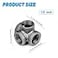 Home TZH 12 4Way Side Outlet Tee 4Pack 4Way Corner Cast Black Malleable Iron Pipe Fitting for Industrial Pipe Furniture and DIY Decoration 4 12