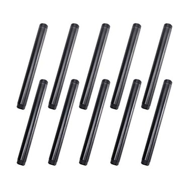 Home TZH 12 x 8 Black Painted Iron Pipe 10 Pack Black Paint Finish Threaded Pipework of metal for DIY ProjectFurnitureShelving Decoration 10 8