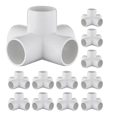 TianTianUp 12Pack 34 inch 5 Way PVC Fitting Elbow Furniture Grade Pipe Connector for DIY PVC Shelf Greenhouse Support Structure Frame