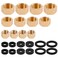 Tinoaly 12pcs Brass Pipe Cap with 12 Rubber Gasket Hex Compression Cap Brass Nut Plumbing Fittings for 14 34 38 Inch Od Pipe Connection