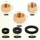 Tinoaly 12pcs Brass Pipe Cap with 12 Rubber Gasket Hex Compression Cap Brass Nut Plumbing Fittings for 14 34 38 Inch Od Pipe Connection